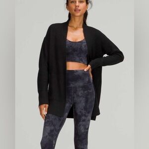 Lululemon Cashlu Sweater Wrap Post Workout Loungewear Athleisure M/L Black